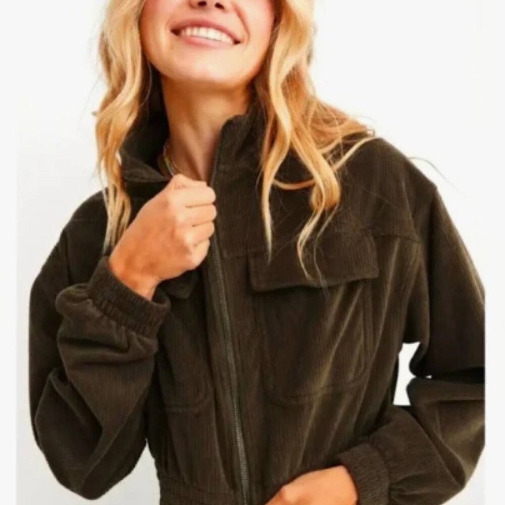 Dark Green Velvet Jacket from Aerie